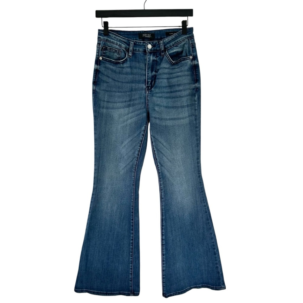 JUDY BLUE Flare Fit High Waist Blue Jeans 28 - Picture 2 of 10
